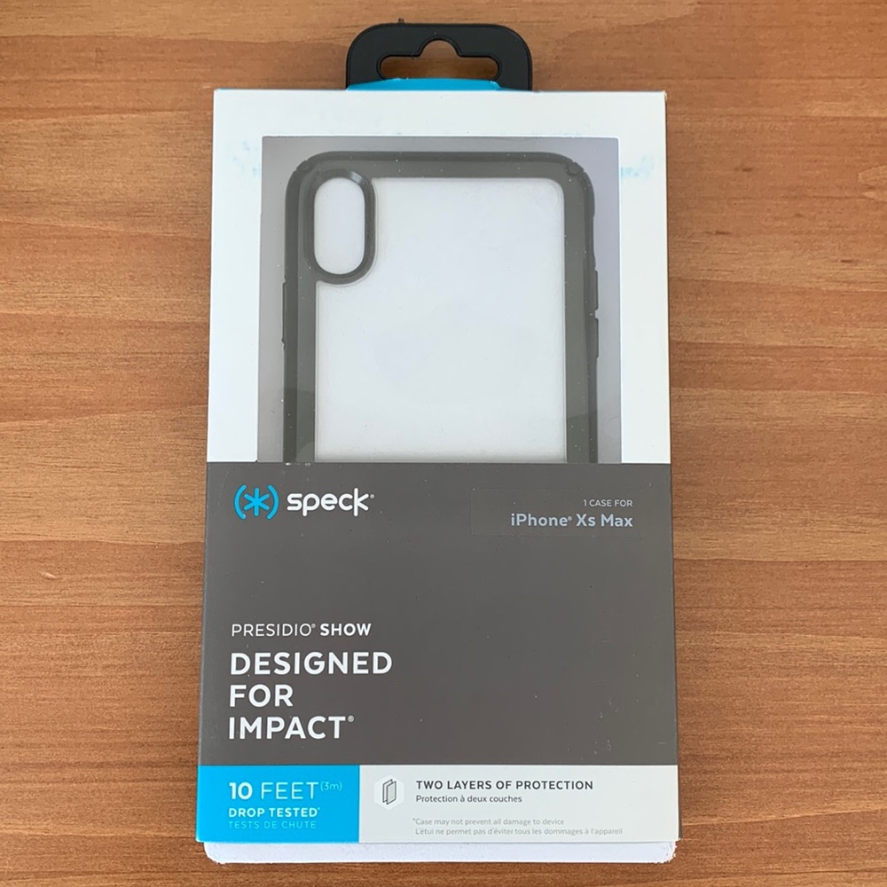 NWT Speck Phone Case iPhone XS Max Black and Clear